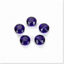 25pcs 8mm Faceted Round Flat Crystal Beads in Purple
