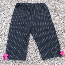 Bonnie Baby Pull On Sweatpants Girls 18M Black Polka Dot Elastic Jogger Bottoms