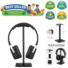 Headphone Stand Headset Holder Earphone Stand with Aluminum Supporting Bar Fl...