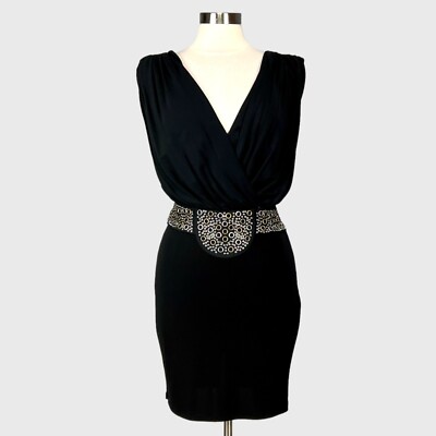 Haute Hippie Womens Draped Sleeveless Grommet Waist Mini