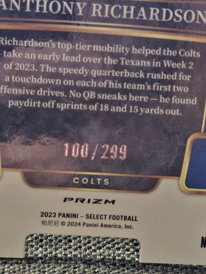 ANTHONY RICHARDSON 2023 Select Concourse BRONZE Prizm Die Cut /299 43