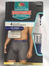 Fruit of Loom 4 Tag Free Boxer Briefs New Men Size XL Red Blue Gray