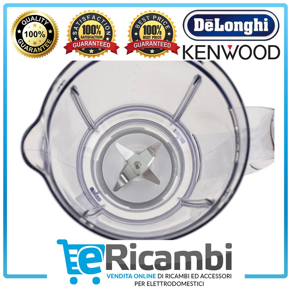 Bicchiere Frullatore + Lama 1,5 Lt Robot FPP22 FPP23 FDP30 Kenwood - KW714298 - Immagine 3 di 4