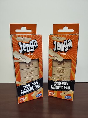 Jenga Mini Game Hardwood Blocks Pocket-Sized New. Factory Sealed Lot Of 2