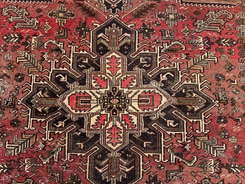 8x10 ANTIQUE HERIZ RUG handmade oriental handwoven VINTAGE geometric worn real