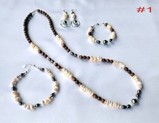 24 30" Sandalwood and Puka Shell Jewelry Collection Your Choice, Shell Necklace