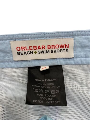 Orlebar Brown OB Classic Strand Badeshorts Herren 30 hellblau Reißverschluss Fliegen Surfen - Bild 8 von 15