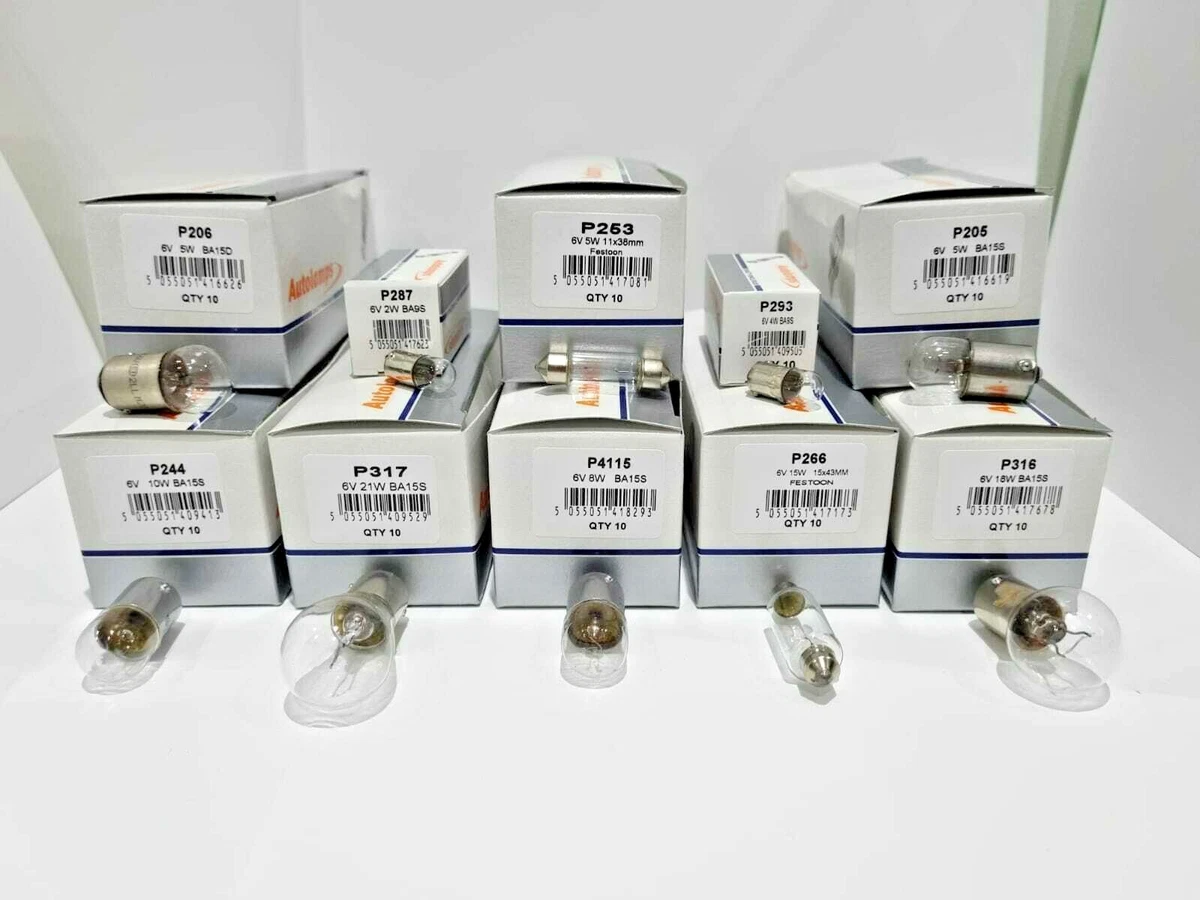 Ampoules Claude 6V 10W 24x43 B15D – Neuves, Pour Machines Et Véhicules Vintage