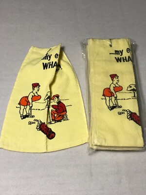Lot of 12 My Eye on What Ball? Funny Golf Towels With Chains to Attach 2 Bag NEW