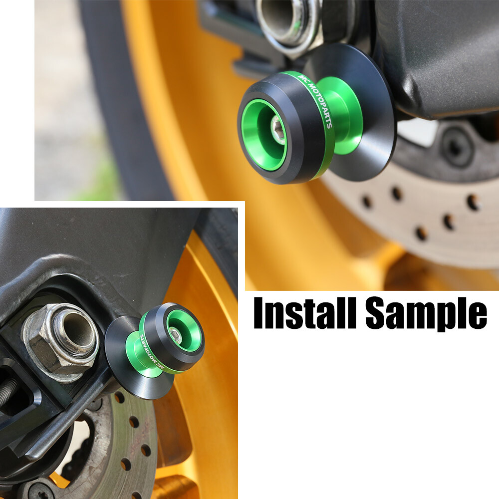Green M10 Rear Swingarm Spools Twall For ZRX1200R 01 02 03