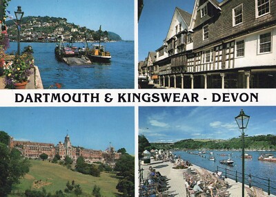 ENGLAND POSTKARTE Dartmouth & Kingswear Multiview Devon UK John Hinde