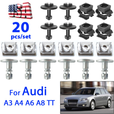 #ad 20X Under Engine Cover Undertray Fitting Clips Kit Metal Screw For Skoda Audi VW $8.15