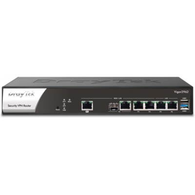 DrayTek Vigor2962 WAN Router ohne Modem schwarz 4x Gigabit LAN 200x VPN Firewall