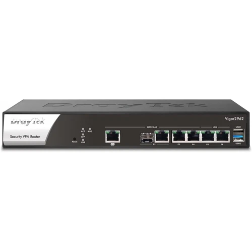 DrayTek Vigor2962 WAN Router ohne Modem schwarz 4x Gigabit LAN 200x VPN Firewall