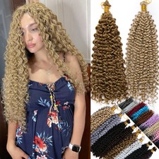 8"/14" Kinky Bundles Curly Crochet Braid Deep Water Wave Hair Extension Women US
