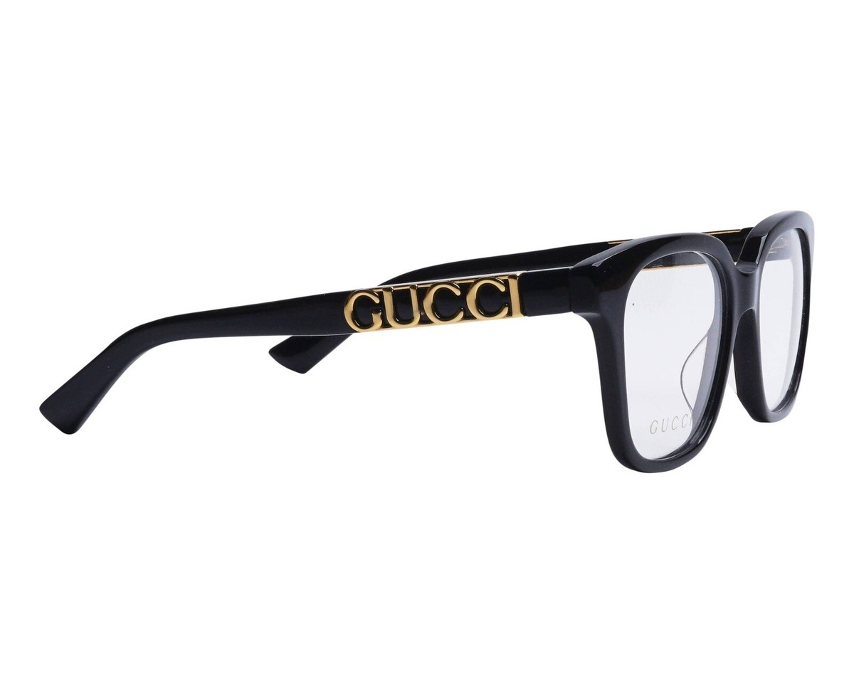 メガネ Gucci GG1192O 001 Black Horn-Rimmed Glasses with Gold Logo Gucci GG1192O Eyeglasses