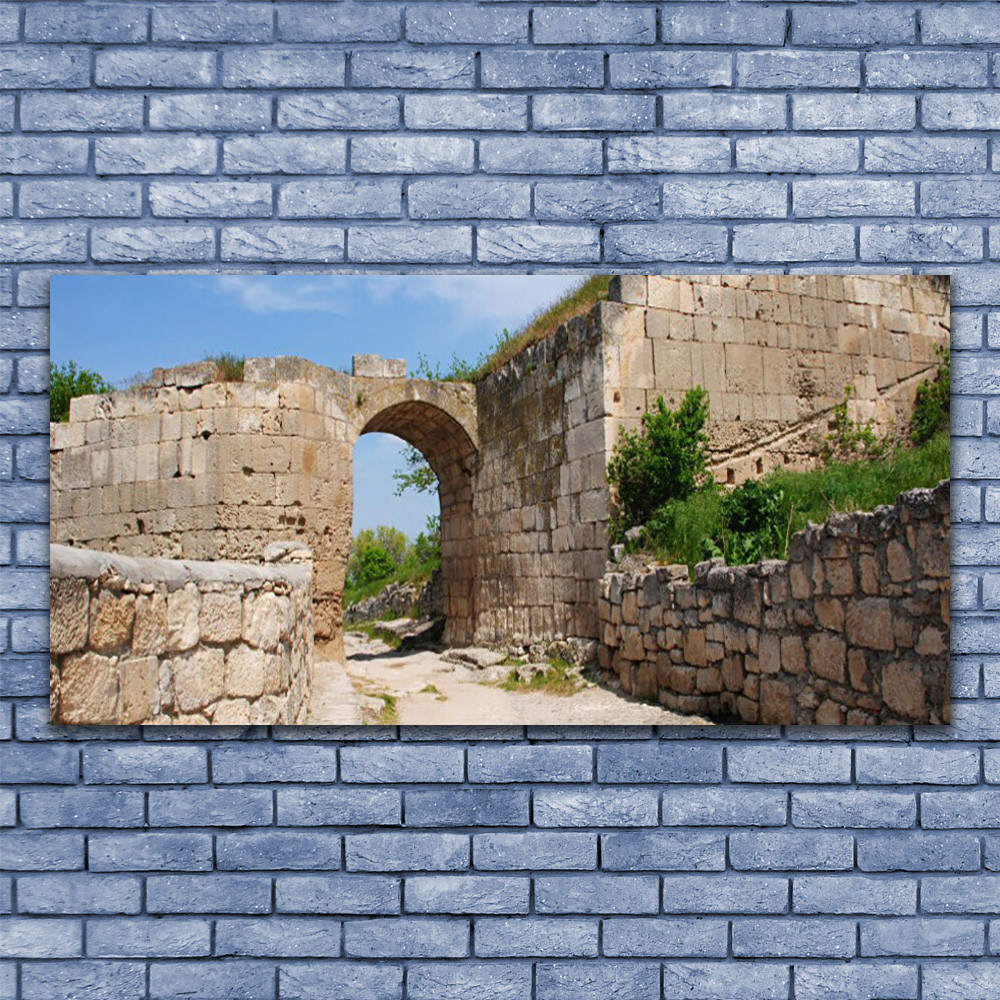 Tableau architecture ruine 140x70 sur plexiglas pour loft contemporain
