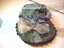Vintage Beautiful Doll Bonnet...Brocade, chiffon and lace