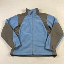 The North Face Fleece Jacket Women's Medium Blue Color Block Soft Shell Full Zip