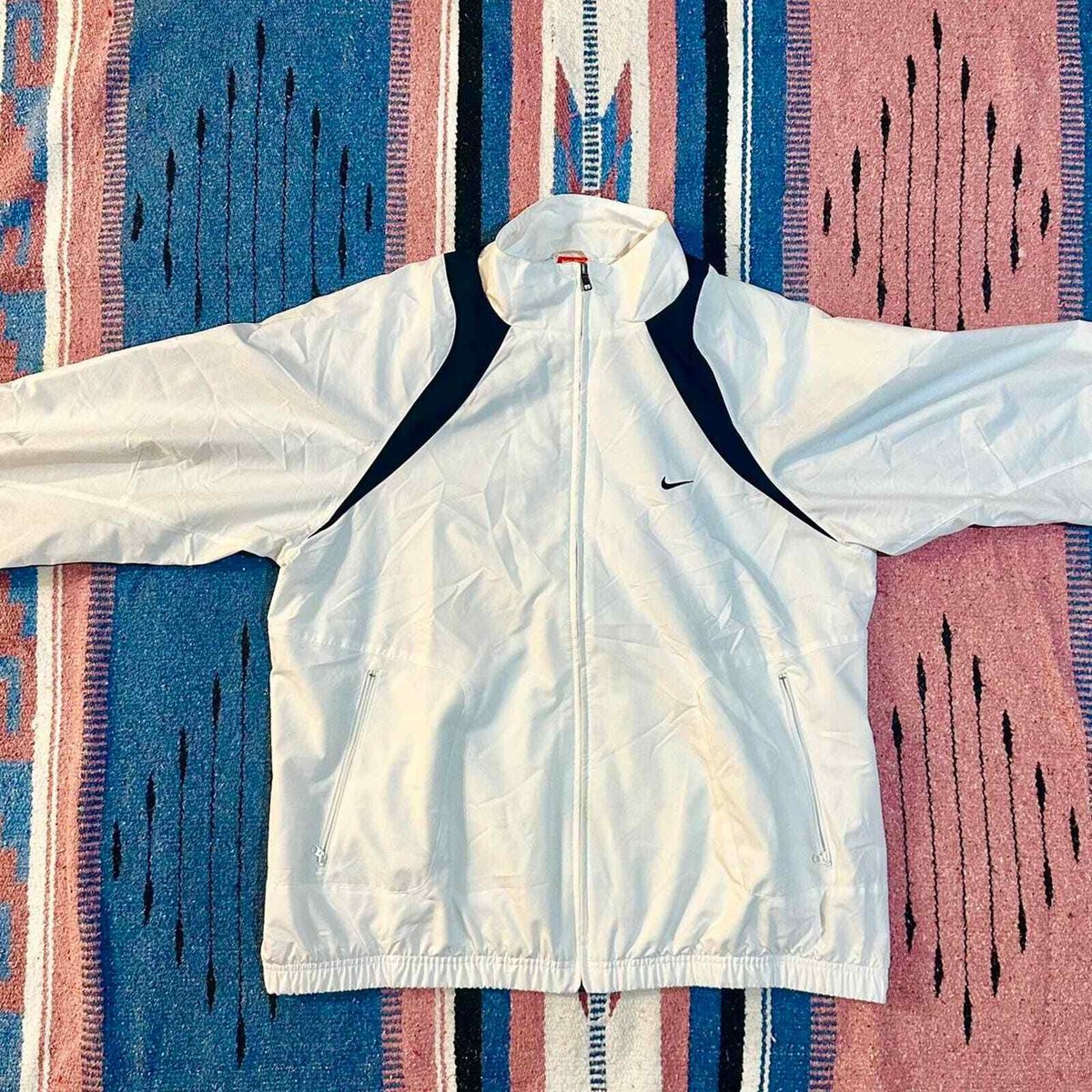Vintage late 90s / Orange tag white and black Nike track jacket | eBay