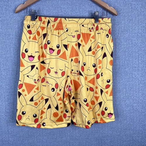 Pokemon Lounge Shorts Pajamas Mens Small 28 30 Yellow Pikachu Pockets New - Picture 4 of 7