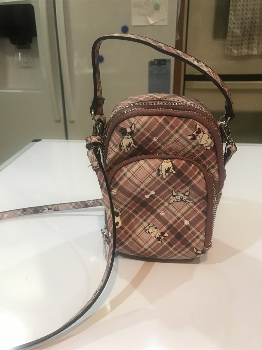 Parfois Women's Dog Print Zip Crossbody Bag Multicolor Small, NEW