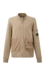 CP Company cotton fleece mixed zipped sweatshirt XXL