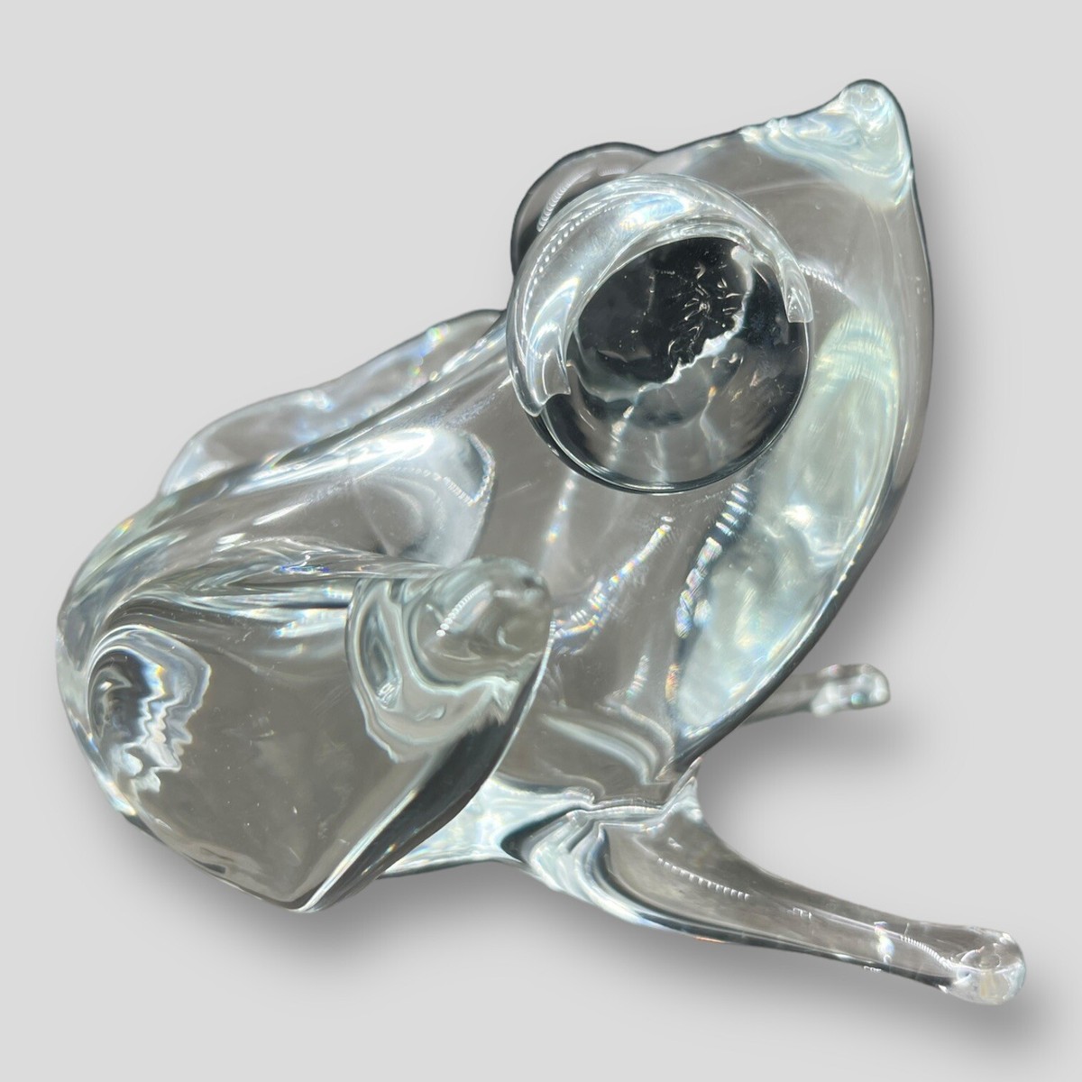 Vintage Signed Licio Zanetti Murano Glass Clear Frog Figurine | eBay