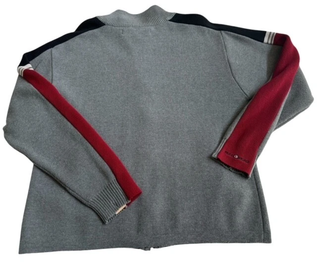 CÁRDIGAN Bullhead Hombre Talla Grande Cremallera Gris Rojo Negro De Colección Foto 3 de 4