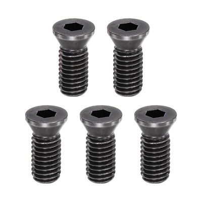 5pcs sourcing map M5x12-D7.0 Hex Head Set Screws for CNC Lathe Turning Tool