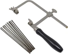 GERMAN STYLE JEWELERS SAW FRAME with 144 ASSORTED JEWELERS SAW BLADES