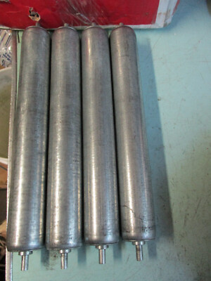 Lot of 4 Conveyor Rollers 1/4'' Round Axle 1-1/4'' x 10'' EG10 S16