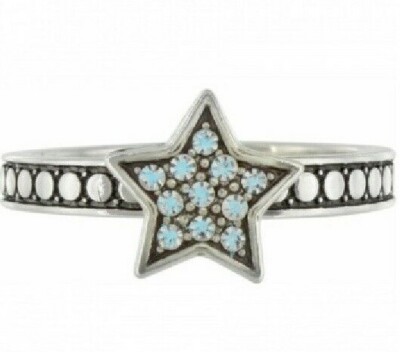 NWT Brighton STAR STRUCK Blue Crystal Star Stack Ring Size 8