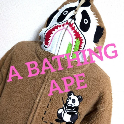A BATHING APE (BAPE) [A BATHING APE]Panda Fleece Jacket Uomo Taglia L Design Raro Icona Streetwear