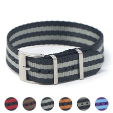 StrapsCo Bond Single Pass Nylon Woven Seat Belt Watch Band Strap