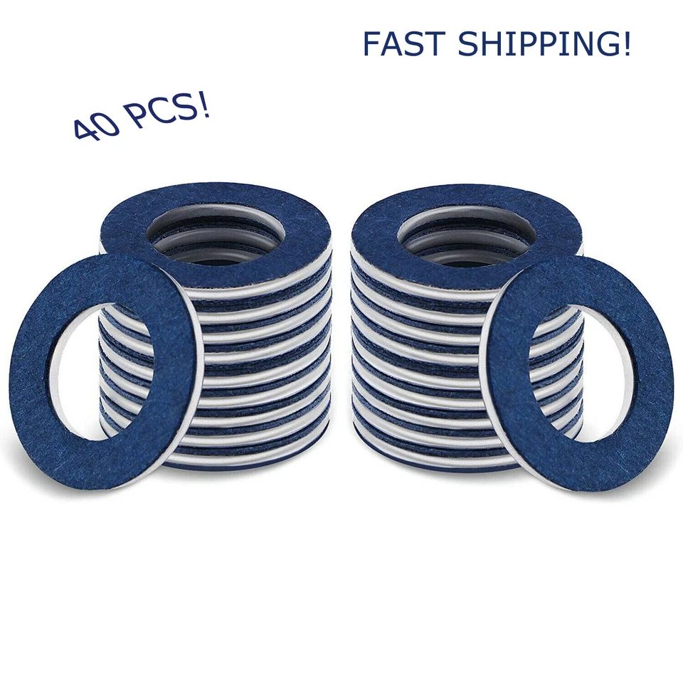 40pcs Aluminum Oil Drain Plug Gasket Copper 90430-12031 Assortment Crush Washer - Image 3 of 4