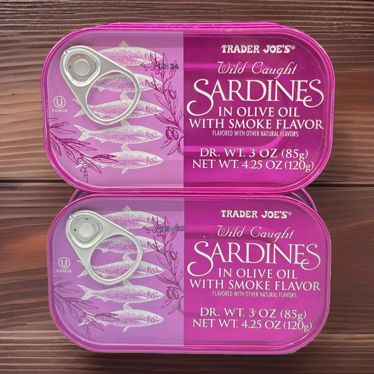 3x Sardinas Trader Joe’s en aceite de oliva AOVE con sabor a humo 3 latas capturadas silvestres
