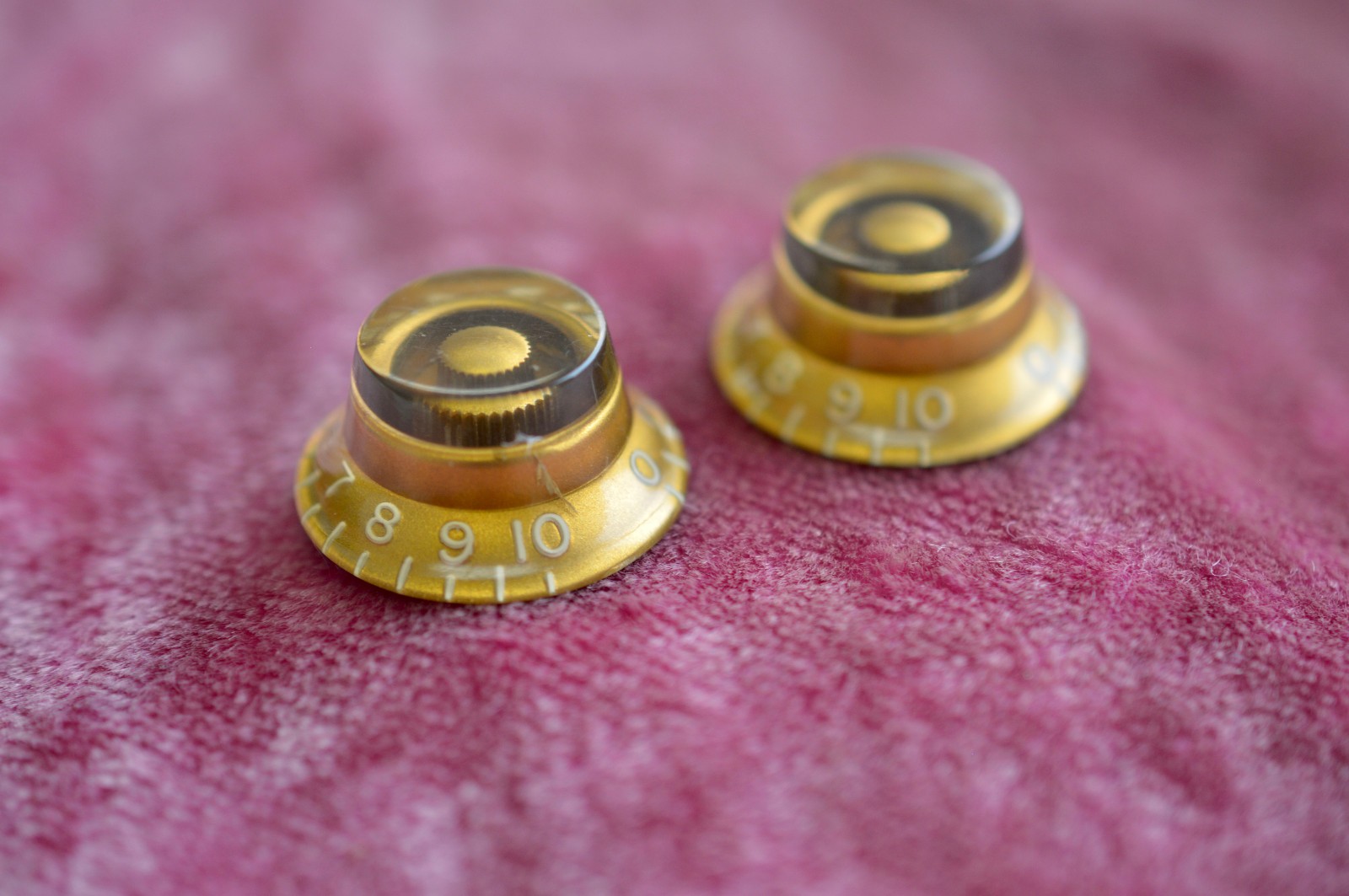 Vintage 1959 Gibson Les Paul Burst Knobs Gold Bonnet 1958 Standard Knob Pair 57