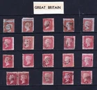 GB Stamps Queen Victoria Penny  Reds  Misaligned  Selection  from Old Album.