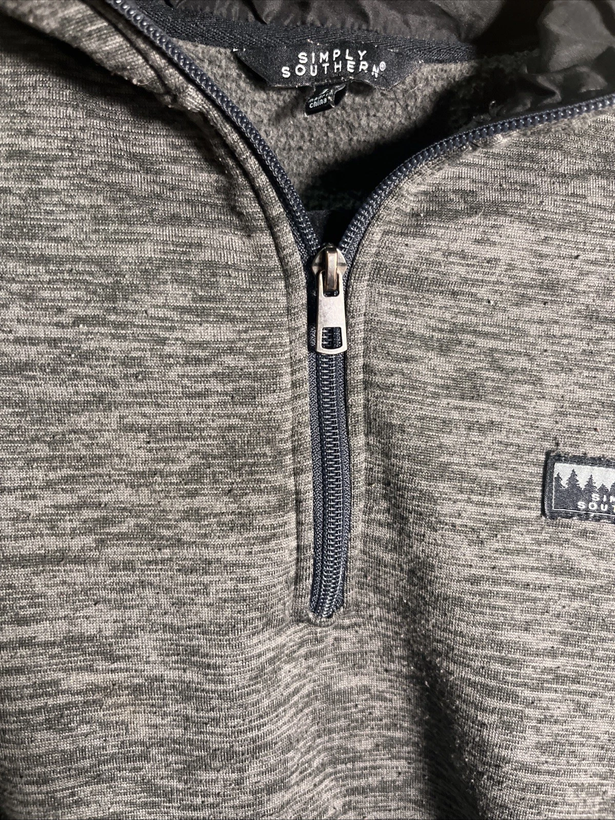 Simply Southern Men’s Lg Quarter Zip Pull Over Fleece Gray (37) image 4