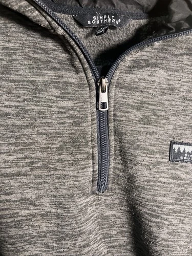 Simply Southern Men’s Lg Quarter Zip Pull Over Fleece Gray (37) image 4