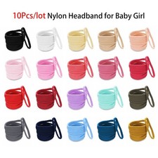10Pcs Kids Girls Headband Soft Nylon Hairband DIY Hair Accessories Elastic