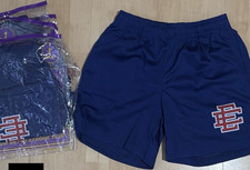 Eric Emanuel Blue Mesh Athletic Shorts S M Breathable Lightweight Pockets