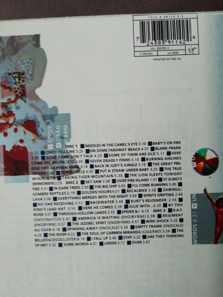 Eno Box II: Vocals by Brian Eno CD Box Set 3 Disc Set With Booklet 1993 - Bild 2 von 4