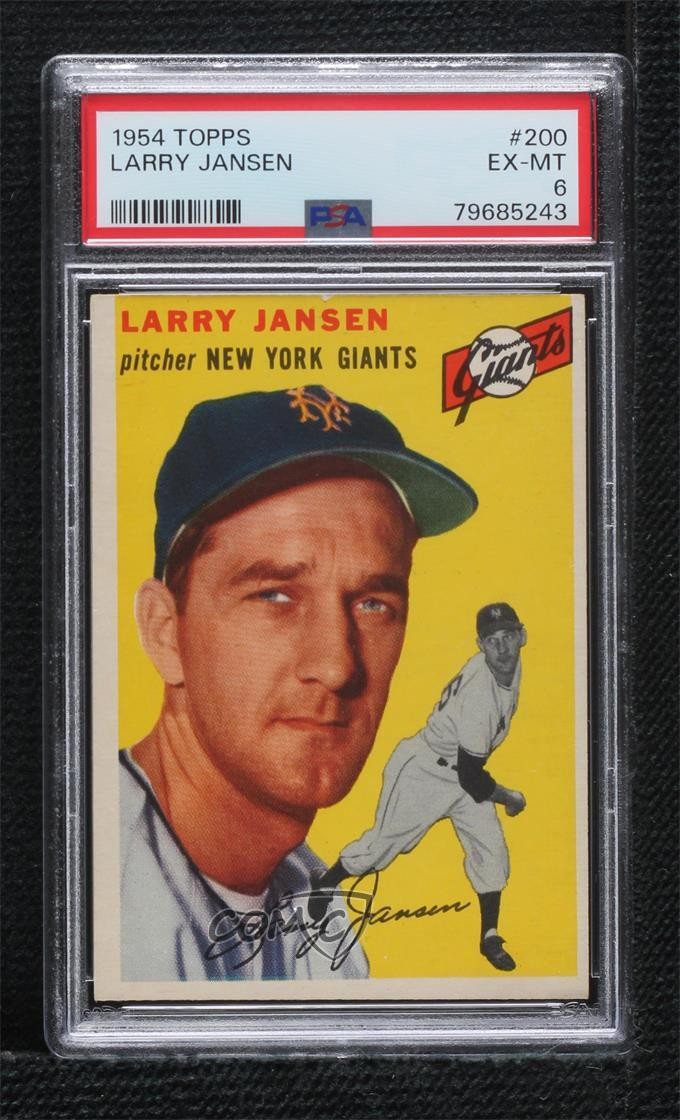 1954 Topps Larry Jansen #200 PSA 6 sq1