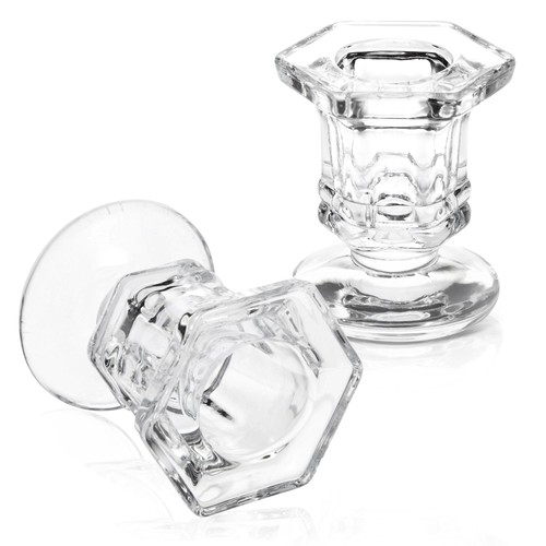Glass Candle Holders Set, Clear Taper Candlestick Holder (12 Pack) - Picture 7 of 10
