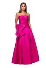 XSCAPE Fuchsia Satin Bow Gown Formal Evening Prom Dress Size 8 MSRP $319 Wedding