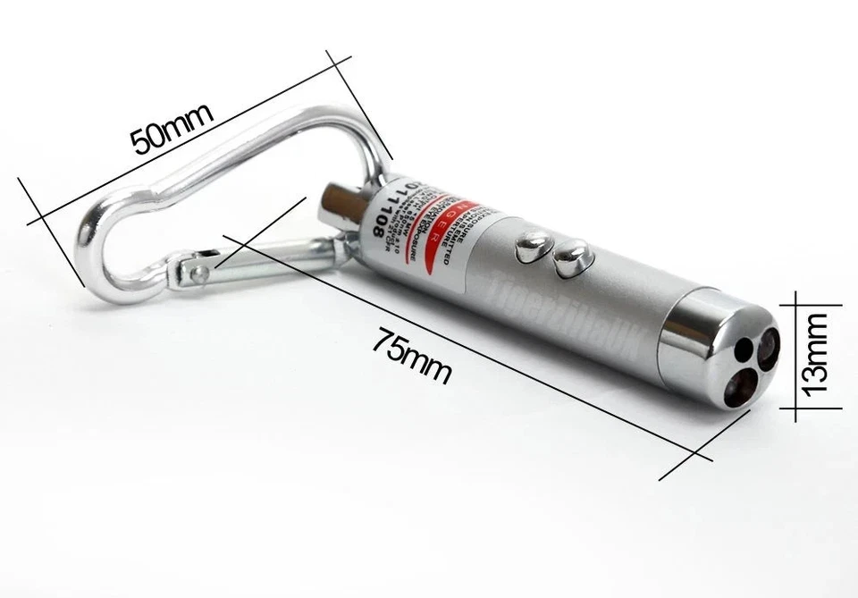 3in1 Mini Laser Pointer Pens+LED Torch+Money Checker Cat Dog Toys - Image 3 of 4