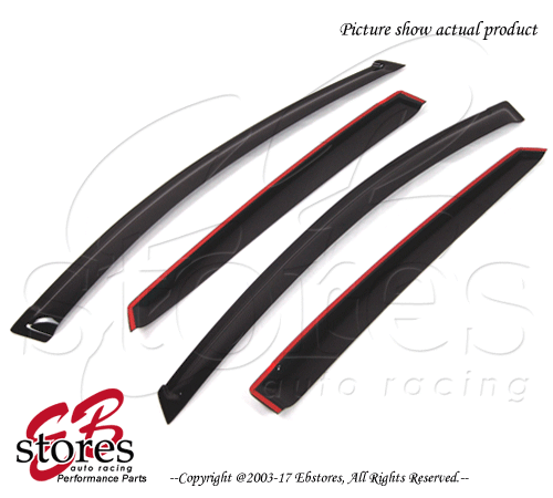 For Toyota Prius 2004-2009 Outside-Mounted Dark Smoke JDM Window Visors 4pcs - Bild 2 von 4