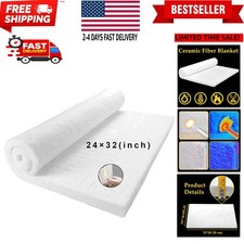 32" x24" x1" Thick Ceramic Fiber Blanket Fireproof Insulation Baffle Rated to...